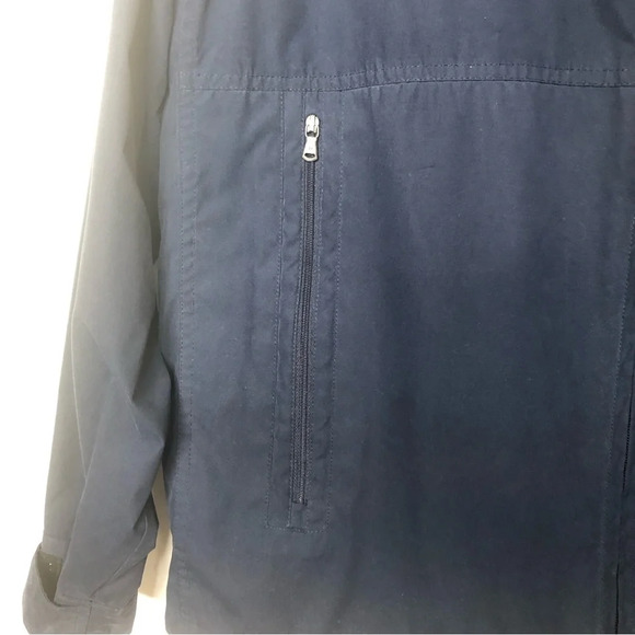 Tommy Hilfiger Men’s Jacket Blue Tan M Zipper Front Pockets Vent Holes - Picture 5 of 11